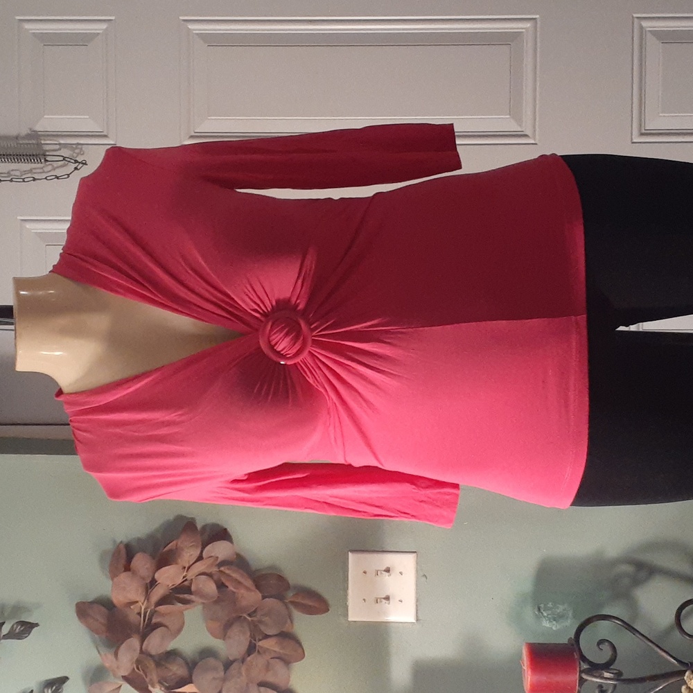 Olsen women's long sleeve pink top